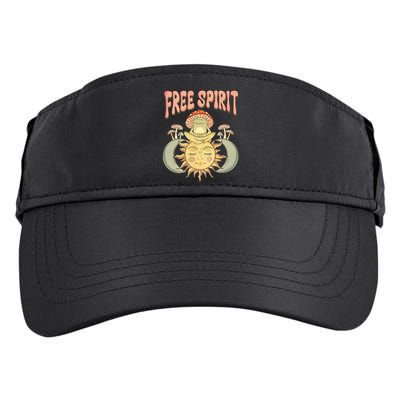 Free Spirit Retro Vibes Hippie Style Frog Mushroom Zen Adult Drive Performance Visor