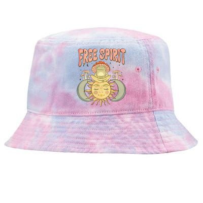 Free Spirit Retro Vibes Hippie Style Frog Mushroom Zen Tie-Dyed Bucket Hat