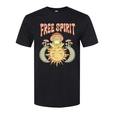 Free Spirit Retro Vibes Hippie Style Frog Mushroom Zen Softstyle® CVC T-Shirt