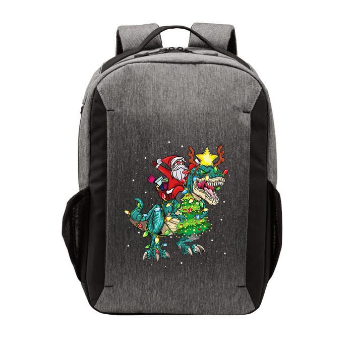 Funny Santa Riding Dinosaur Trex Christmas Funny Xmas Vector Backpack