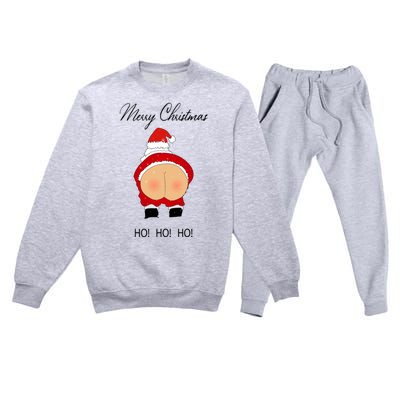 Funny Sarcastic Rude Christmas Premium Crewneck Sweatsuit Set