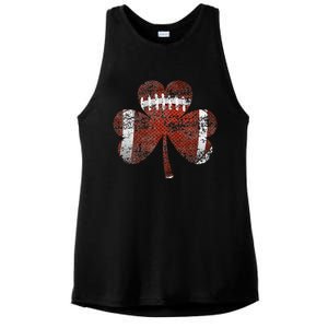 Football Shamrock St Patricks Day Irish Sports Funny Gifts Ladies PosiCharge Tri-Blend Wicking Tank