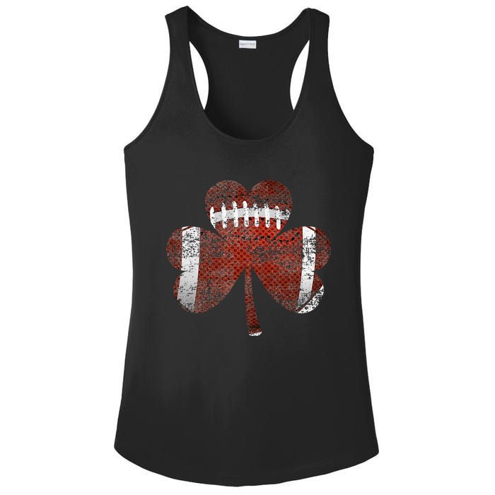 Football Shamrock St Patricks Day Irish Sports Funny Gifts Ladies PosiCharge Competitor Racerback Tank