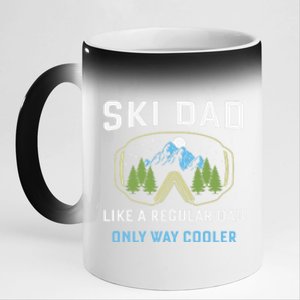 Funny Skiing Skier Winter Sport Lovers Design For Dad Men 11oz Black Color Changing Mug