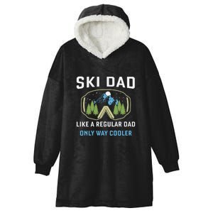 Funny Skiing Skier Winter Sport Lovers Design For Dad Men Hooded Wearable Blanket