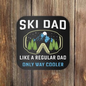 Funny Skiing Skier Winter Sport Lovers Design For Dad Men Coaster