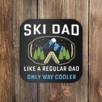 Funny Skiing Skier Winter Sport Lovers Design For Dad Men Coaster