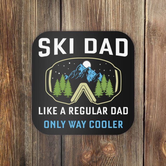 Funny Skiing Skier Winter Sport Lovers Design For Dad Men Coaster