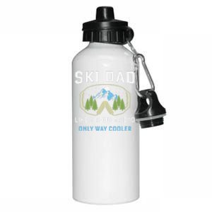 Funny Skiing Skier Winter Sport Lovers Design For Dad Men Aluminum Water Bottle