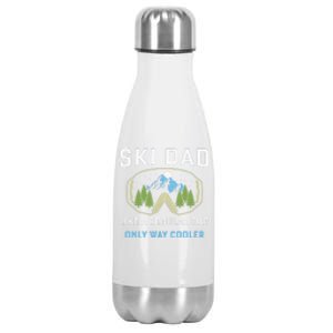 Funny Skiing Skier Winter Sport Lovers Design For Dad Men Stainless Steel Insulated Water Bottle