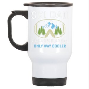 Funny Skiing Skier Winter Sport Lovers Design For Dad Men Stainless Steel Travel Mug