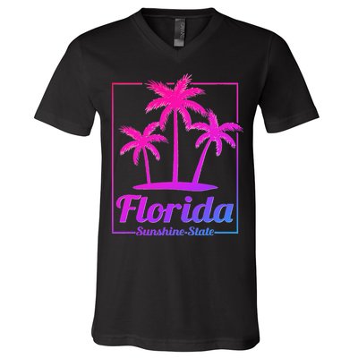 Florida Sunshine State Retro Look V-Neck T-Shirt