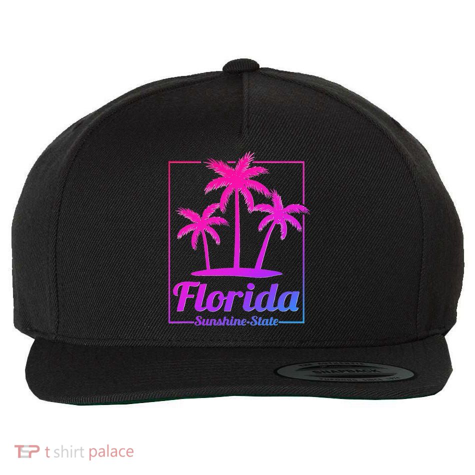 Florida Sunshine State Retro Look Wool Snapback Cap