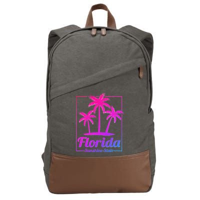 Florida Sunshine State Retro Look Cotton Canvas Backpack