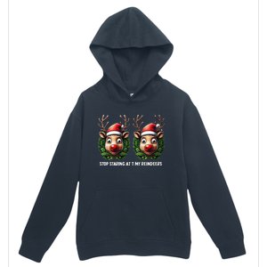 Funny Stop Staring At My Reindeers Boobs Ugly Gag Xmas Urban Pullover Hoodie