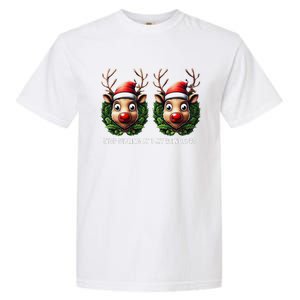 Funny Stop Staring At My Reindeers Boobs Ugly Gag Xmas Garment-Dyed Heavyweight T-Shirt