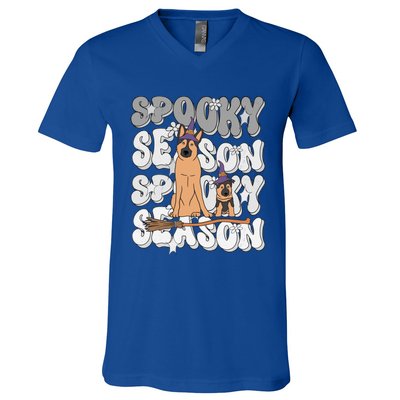 Funny Saying Spooky Season Halloween Dog Lover Cool Gift V-Neck T-Shirt