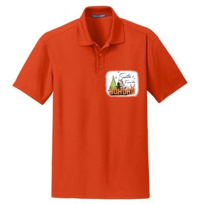 Funny Skeleton Santa Favorite Ho Ho Ho Bleached Gift Dry Zone Grid Polo