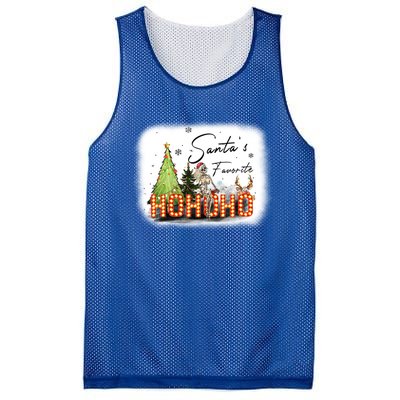 Funny Skeleton Santa Favorite Ho Ho Ho Bleached Gift Mesh Reversible Basketball Jersey Tank