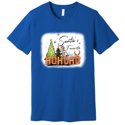 Funny Skeleton Santa Favorite Ho Ho Ho Bleached Gift Premium T-Shirt