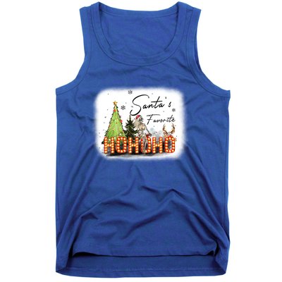 Funny Skeleton Santa Favorite Ho Ho Ho Bleached Gift Tank Top