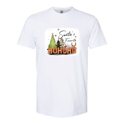 Funny Skeleton Santa Favorite Ho Ho Ho Bleached Gift Softstyle CVC T-Shirt