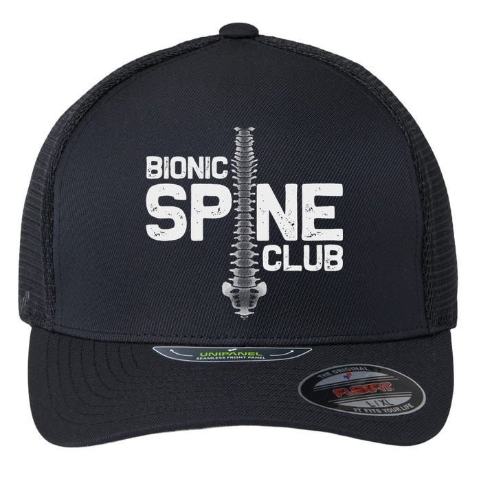 Funny Spine Surgery Gift Bionic Spine Club Flexfit Unipanel Trucker Cap