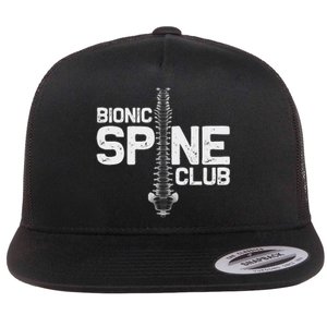 Funny Spine Surgery Gift Bionic Spine Club Flat Bill Trucker Hat