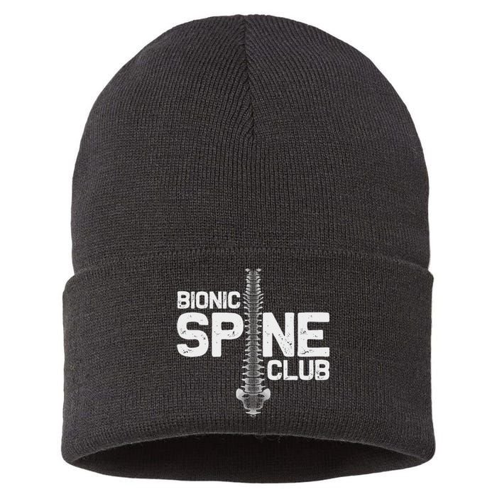 Funny Spine Surgery Gift Bionic Spine Club Sustainable Knit Beanie