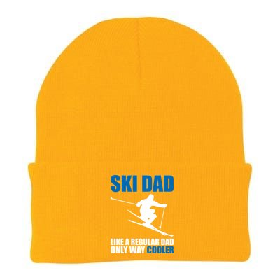 Funny Skiing Ski Dad Funny Gift Knit Cap Winter Beanie