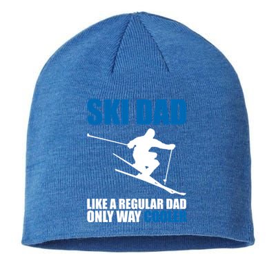 Funny Skiing Ski Dad Funny Gift Sustainable Beanie