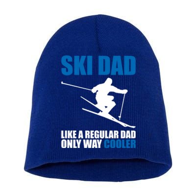 Funny Skiing Ski Dad Funny Gift Short Acrylic Beanie