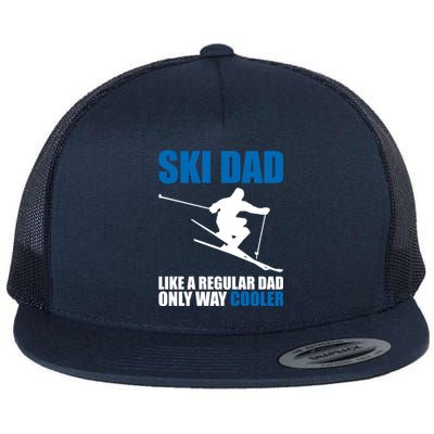 Funny Skiing Ski Dad Funny Gift Flat Bill Trucker Hat