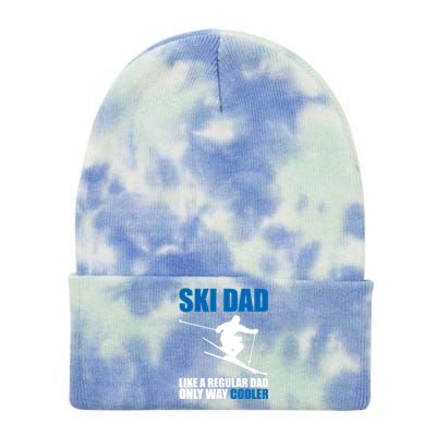 Funny Skiing Ski Dad Funny Gift Tie Dye 12in Knit Beanie