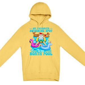 Favorite Swimming Spot Is North Pool Santa Christmas In July Gift Premium Pullover Hoodie