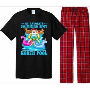 Favorite Swimming Spot Is North Pool Santa Christmas In July Gift Pajama Set