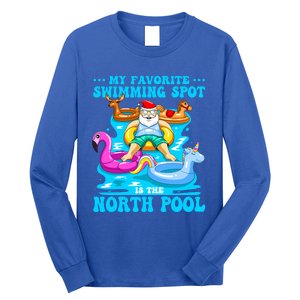 Favorite Swimming Spot Is North Pool Santa Christmas In July Gift Long Sleeve Shirt