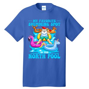 Favorite Swimming Spot Is North Pool Santa Christmas In July Gift Tall T-Shirt