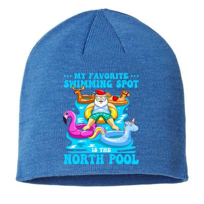 Favorite Swimming Spot Is North Pool Santa Christmas In July Gift Sustainable Beanie