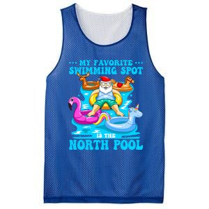 Favorite Swimming Spot Is North Pool Santa Christmas In July Gift Mesh Reversible Basketball Jersey Tank