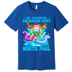 Favorite Swimming Spot Is North Pool Santa Christmas In July Gift Premium T-Shirt