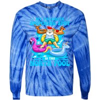 Favorite Swimming Spot Is North Pool Santa Christmas In July Gift Tie-Dye Long Sleeve Shirt