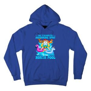 Favorite Swimming Spot Is North Pool Santa Christmas In July Gift Tall Hoodie