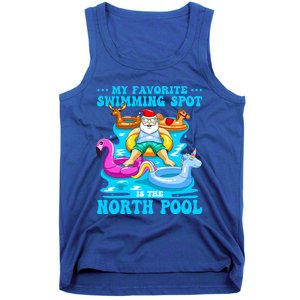 Favorite Swimming Spot Is North Pool Santa Christmas In July Gift Tank Top