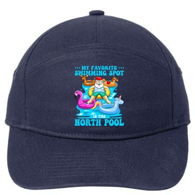 Favorite Swimming Spot Is North Pool Santa Christmas In July Gift 7-Panel Snapback Hat