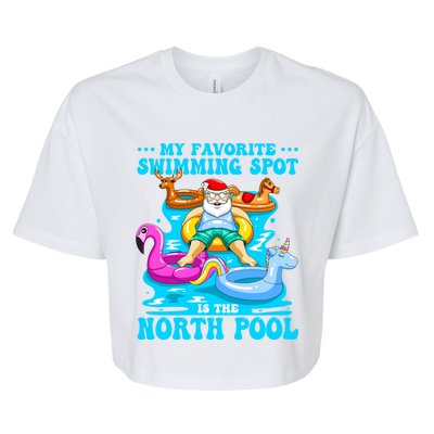 Favorite Swimming Spot Is North Pool Santa Christmas In July Gift Bella+Canvas Jersey Crop Tee