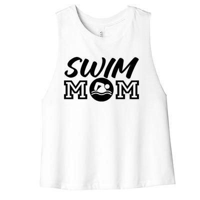 Funny Swimming Swimmer Swim Mom Cute Gift Women's Racerback Cropped Tank