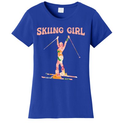 Funny Skiing Ski Mountain Winter Snow Sport Meaningful Gift Skiing Gift Women's T-Shirt