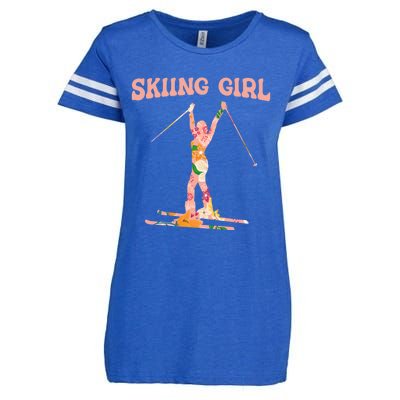 Funny Skiing Ski Mountain Winter Snow Sport Meaningful Gift Skiing Gift Enza Ladies Jersey Football T-Shirt