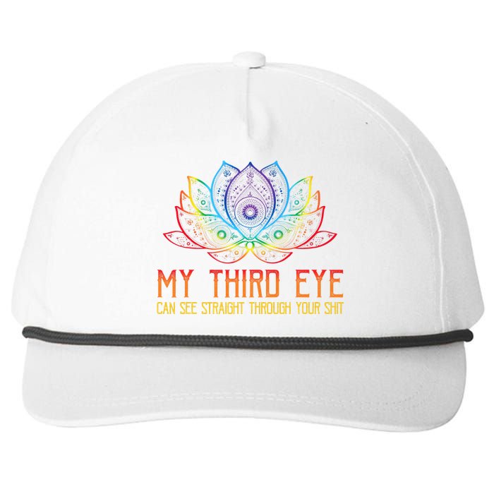 Funny Spiritual Saying Third Eye Sees Through Your Shit Snapback Five-Panel Rope Hat